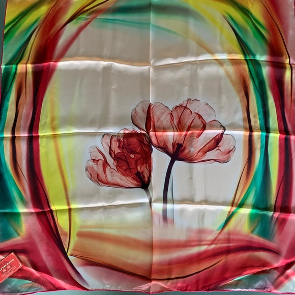 Xiu Niang Designer Silk Scarf 25@ square, NWT - Picture 6 of 6